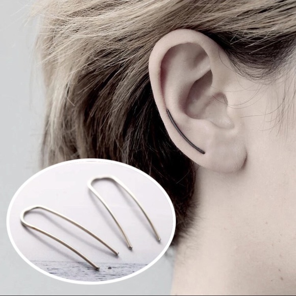 ⚜️[𝟯/$𝟭𝟴]⚜️Silver Long Bar Climber Earrings NEW - Picture 11 of 11